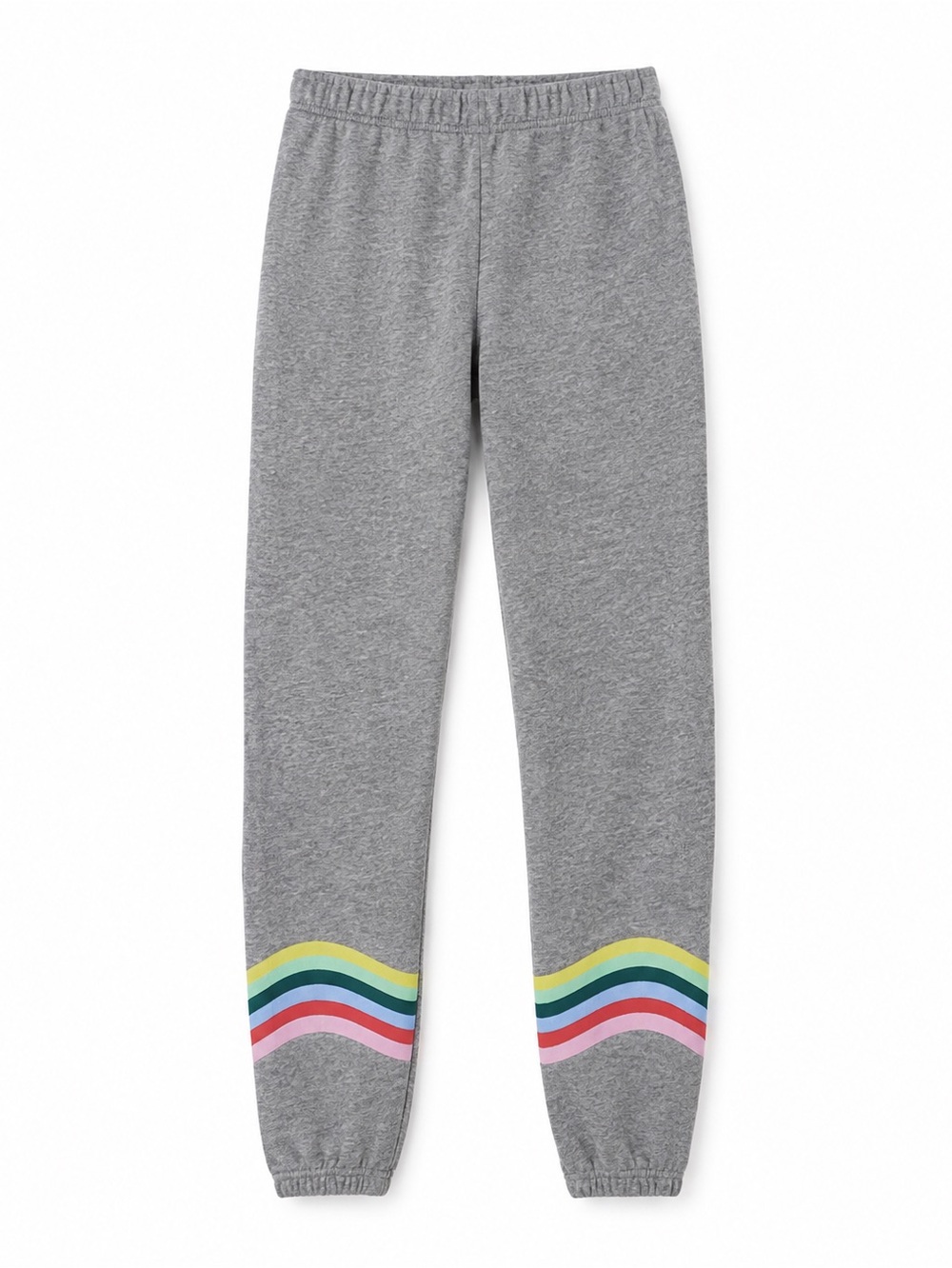 AQUA Heather Gray Brianna Colorful Wave Sweatpants